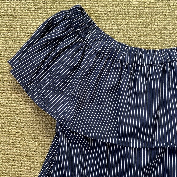 Madewell Blue and White Striped Silk Shirt Size S - Picture 4 of 8